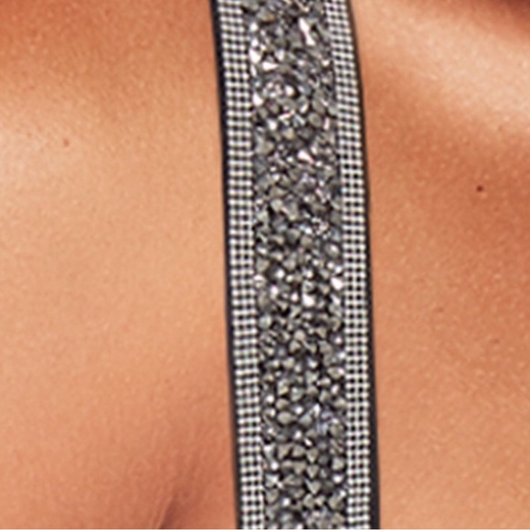 Victoria Secret 36DD Very Sexy Green Shine Strap Rhinestone Corset - Picture 3 of 8